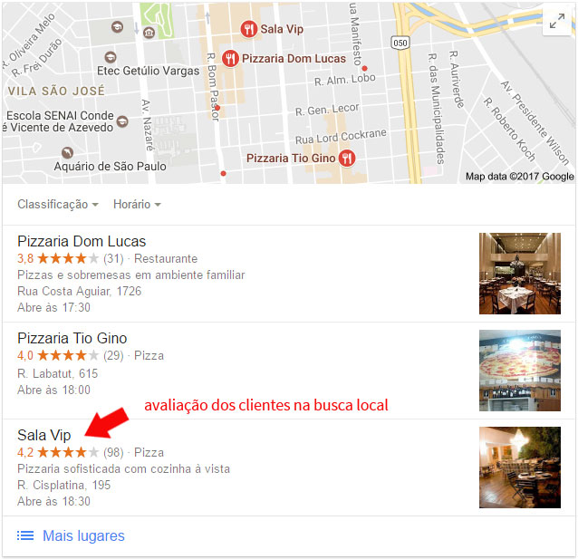 avaliacao-dos-clientes-na-busca-local Como conquistar clientes locais usando o SEO local